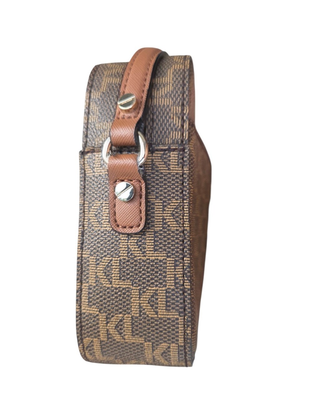 Karl Lagerfeld Maybelle Crossbody Camera Bag Brown Monogram Logo Strap Adjusts - Picture 8 of 10